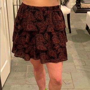 Floral Ruffled Mini Skirt